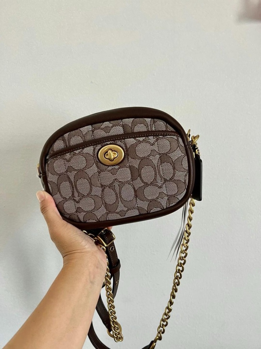 Coach Small Camera Bag In Signature Jacquard With Quilting c5275